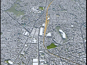 Bandar city Lampung Indonesia 25km 3D Model