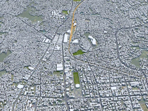 Bandar city Lampung Indonesia 25km 3D Model