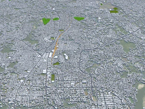 Bandar city Lampung Indonesia 25km 3D Model