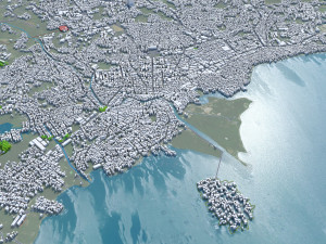 Bandar city Lampung Indonesia 25km Modelo 3D