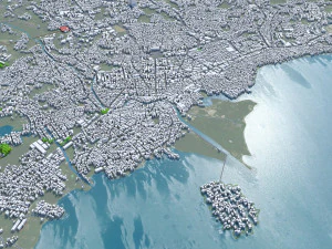 Bandar city Lampung Indonesia 25km 3D Model