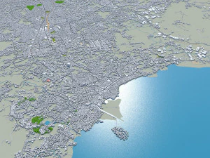Bandar city Lampung Indonesia 25km 3D Model