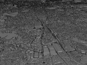 Bandar city Lampung Indonesia 25km 3D Model