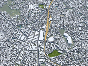 Bandar city Lampung Indonesia 25km 3D Model
