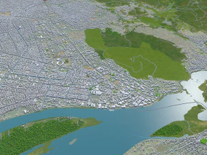 Bangui city Central African Republic 25km 3D Model