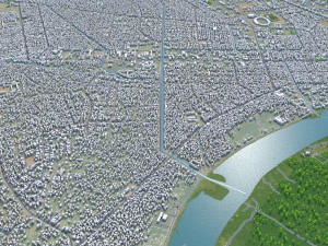 Bangui city Central African Republic 25km 3D Model