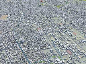 Bangui city Central African Republic 25km Model 3D