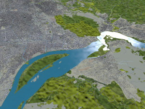 Bangui city Central African Republic 25km Model 3D