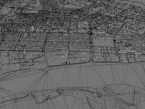 Bangui city Central African Republic 25km 3D Model