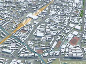 Baoding city Hebei China 40km 3D Model