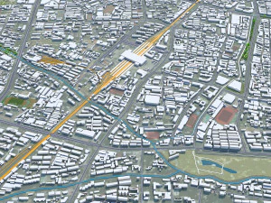 Baoding city Hebei China 40km 3D Model