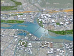Baoji city Shaanxi China 40km Modello 3D