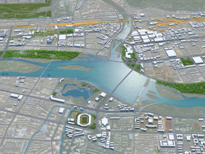 Baoji city Shaanxi China 40km Modello 3D