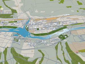 Baoji city Shaanxi China 40km Modello 3D