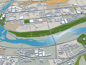 Baoji city Shaanxi China 40km Modello 3D