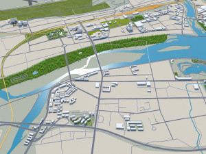 Baoji city Shaanxi China 40km Modello 3D