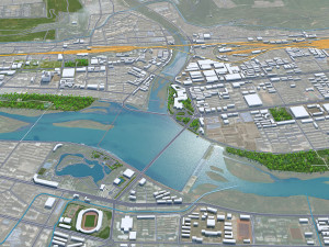Baoji city Shaanxi China 40km Modello 3D