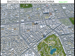 Baotou city Inner Mongolia China 80km 3D Model