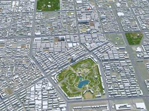 Baotou city Inner Mongolia China 80km Modelo 3D