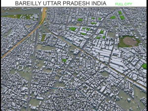 Miasto Bareilly Uttar Pradesh Indie 25 km Model 3D