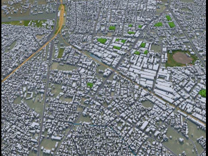 Bareilly city Uttar Pradesh India 25km 3D Model