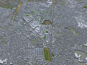 Bareilly city Uttar Pradesh India 25km 3D Model