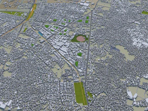Bareilly city Uttar Pradesh India 25km 3D Model