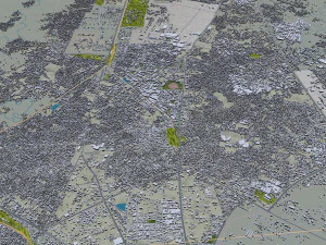 Bareilly city Uttar Pradesh India 25km 3D Model