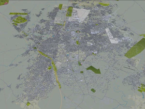 Bareilly city Uttar Pradesh India 25km 3D Model