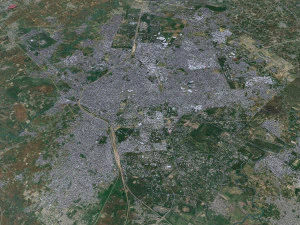 Bareilly city Uttar Pradesh India 25km 3D Model
