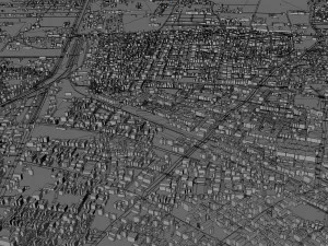 Bareilly city Uttar Pradesh India 25km 3D Model