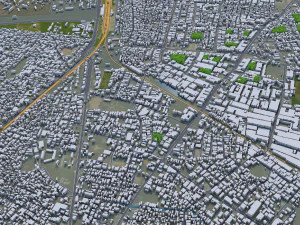 Bareilly city Uttar Pradesh India 25km 3D Model