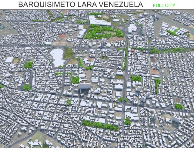 Barquisimeto city Lara Venezuela 30km Modelo 3D .c4d .max .obj .3ds .fbx .stl .blend 