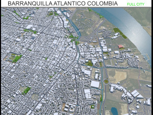 Barranquilla city Atlantico Colombia 25km 3D-Modell