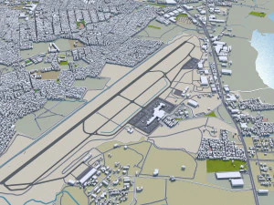 Barranquilla city Atlantico Colombia 25km 3D Model