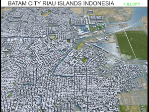 Batam City Riau Islands Indonesia 70km 3D Model
