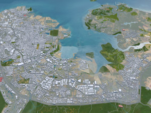 Batam City Riau Islands Indonesia 70km 3D Model