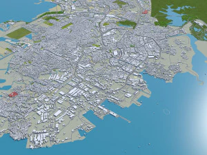Batam City Riau Islands Indonesia 70km 3D Model