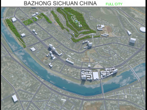 Bazhong city Sichuan China 30km 3D 模型