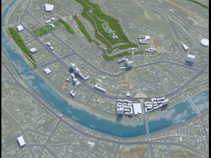 Bazhong city Sichuan China 30km 3D Model