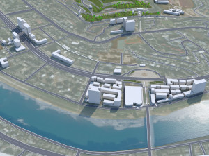 Bazhong city Sichuan China 30km 3D Model