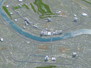Bazhong city Sichuan China 30km 3D Model