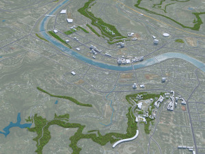 Bazhong city Sichuan China 30km 3D Model