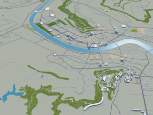 Bazhong city Sichuan China 30km 3D Model