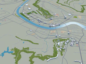 Bazhong city Sichuan China 30km 3D Model