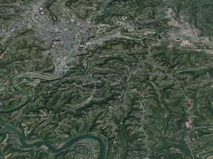 Bazhong city Sichuan China 30km 3D Model