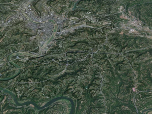 Bazhong city Sichuan China 30km 3D Model