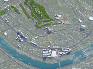 Bazhong city Sichuan China 30km 3D Model