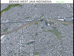 Bekasi city West Java Indonesia 20km 3D Model