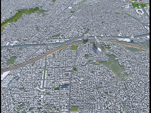 Bekasi city West Java Indonesia 20km 3D Model